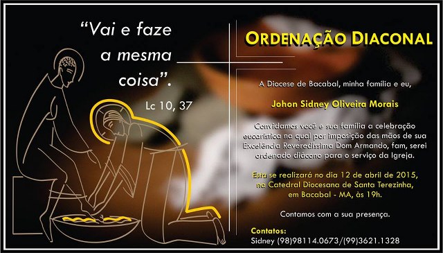 ORDENAÇÃO DIACONAL: JOHON SIDNEY OLIVEIRA MORAIS